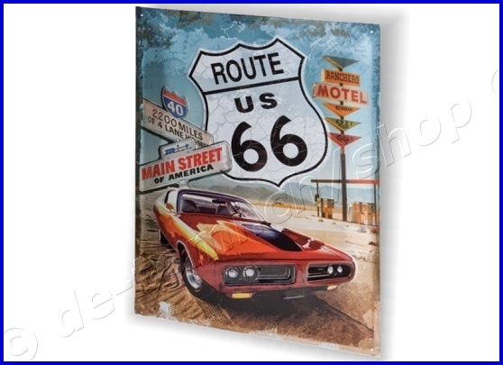 SCHILDER ROUTE 66 MAIN STREET (30x40cm)